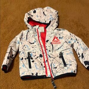 Reebok Kids' White and Blue Splatter Jacket